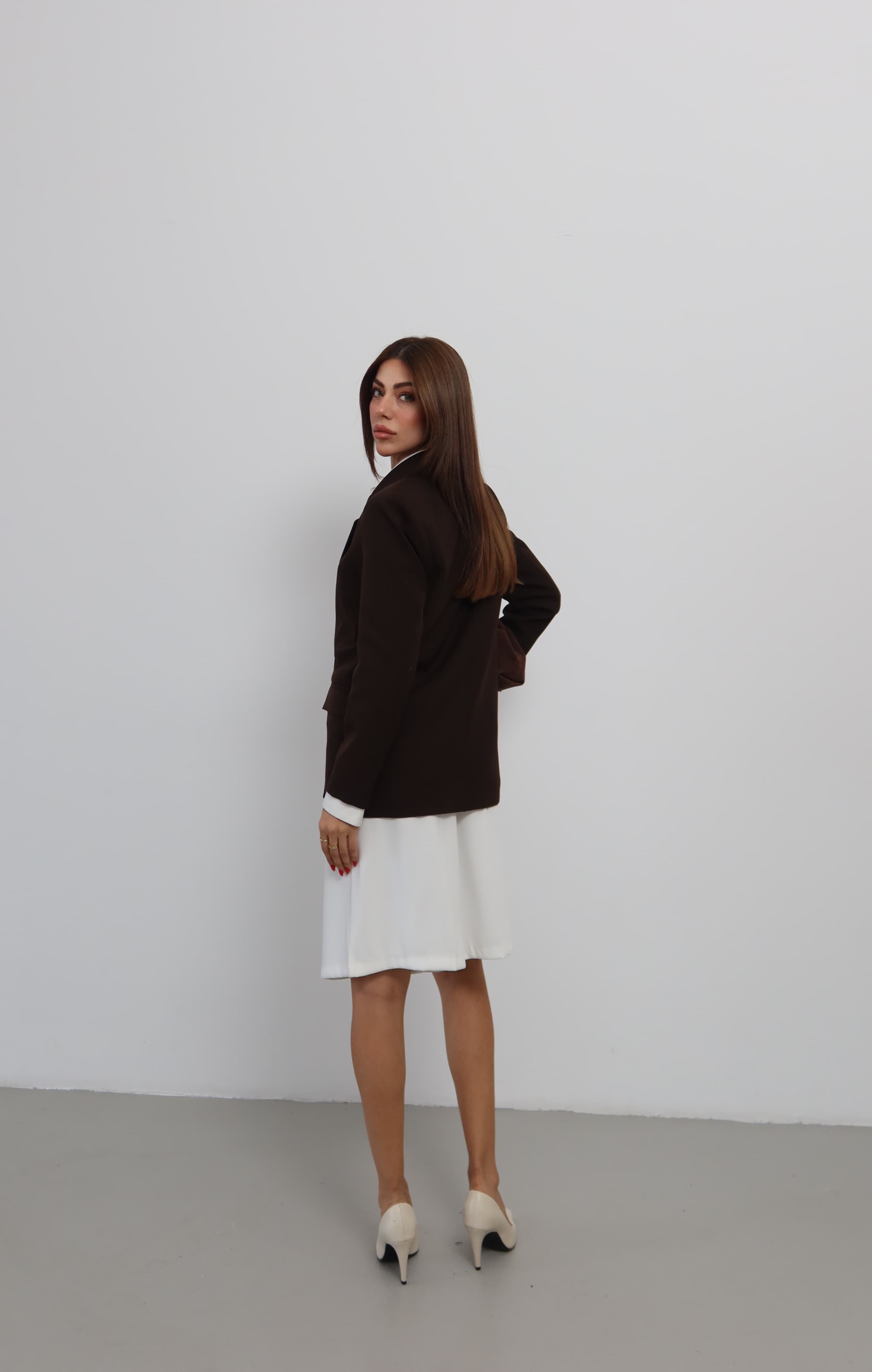 SW Kruvaze Blazer Ceket — Kahverengi — görsel 6