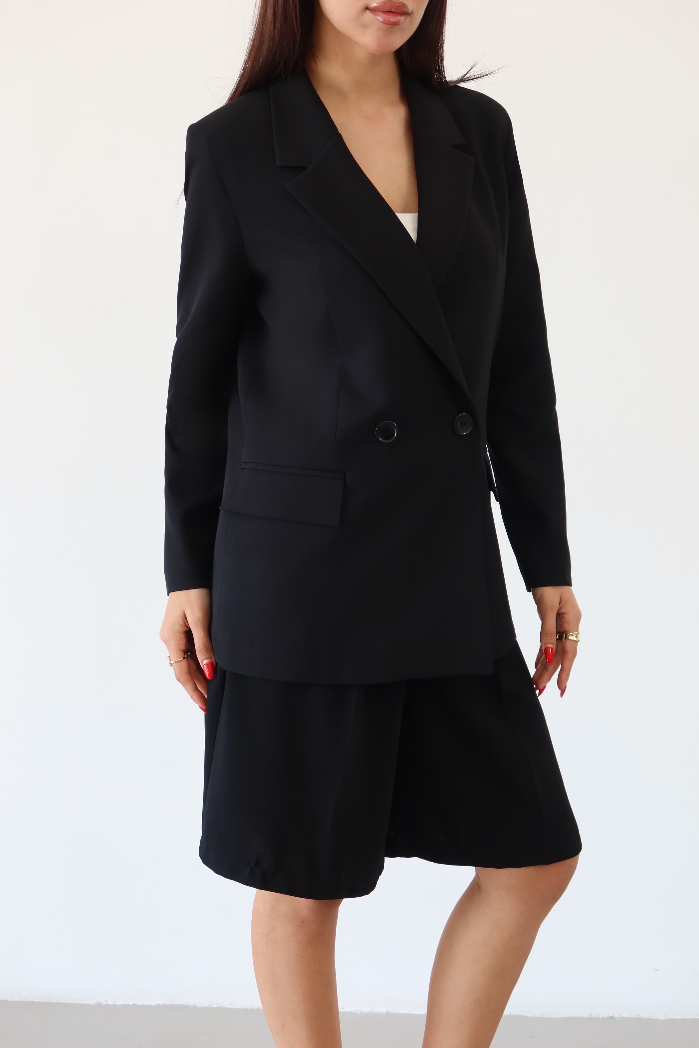SW Kruvaze Blazer Ceket — Siyah — görsel 2