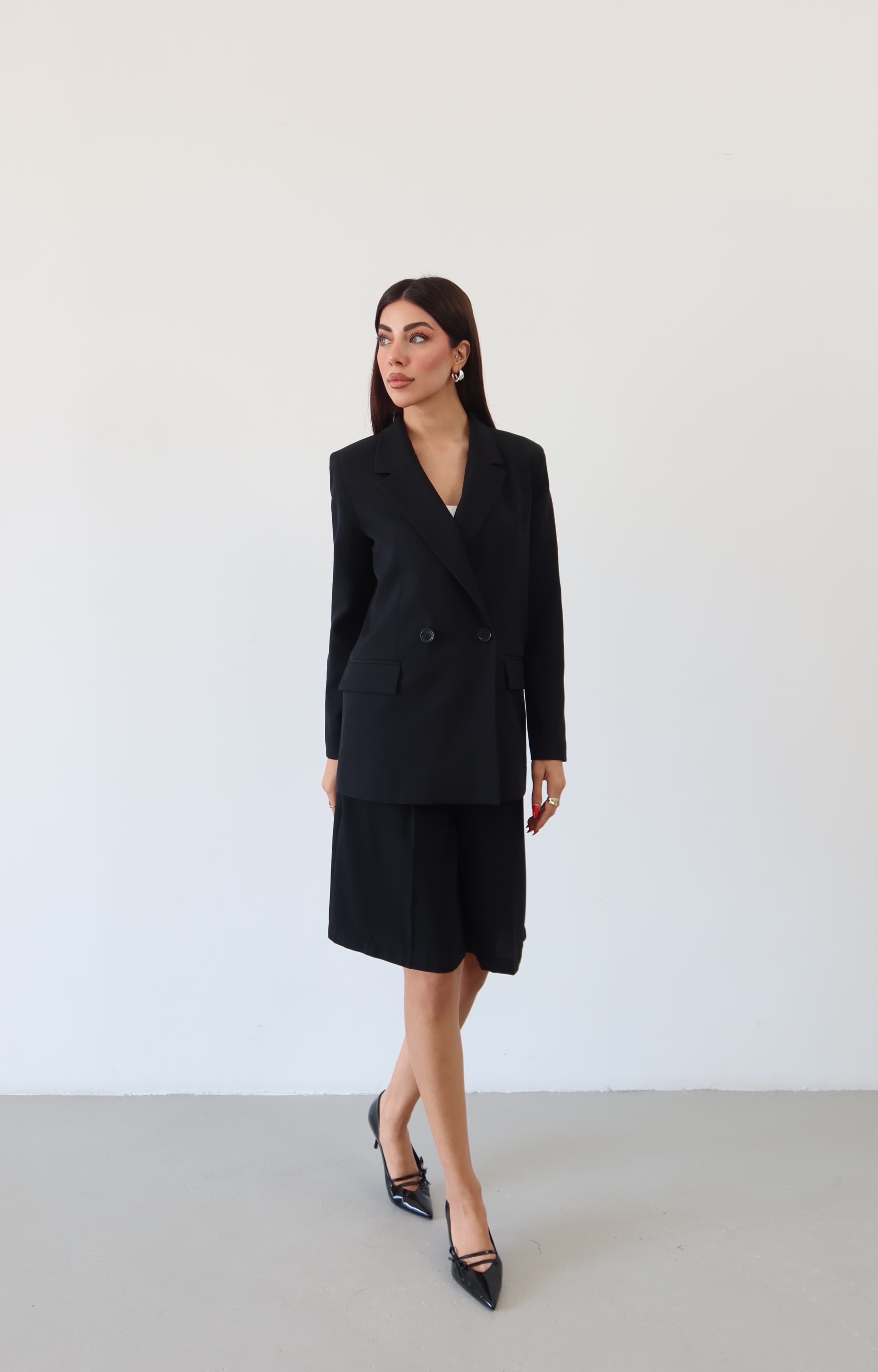 SW Kruvaze Blazer Ceket — Siyah — görsel 1