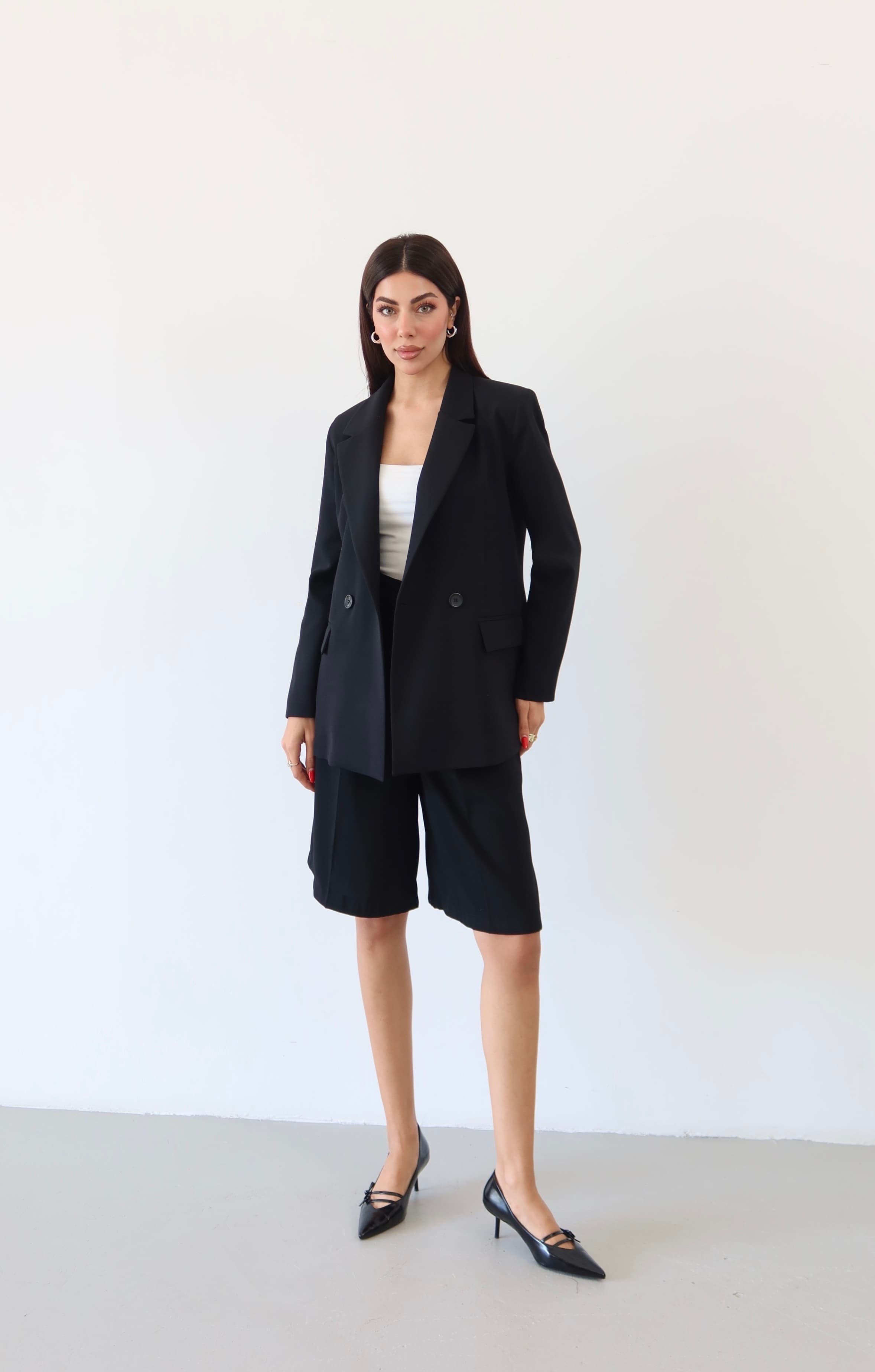 SW Kruvaze Blazer Ceket — Siyah — görsel 4