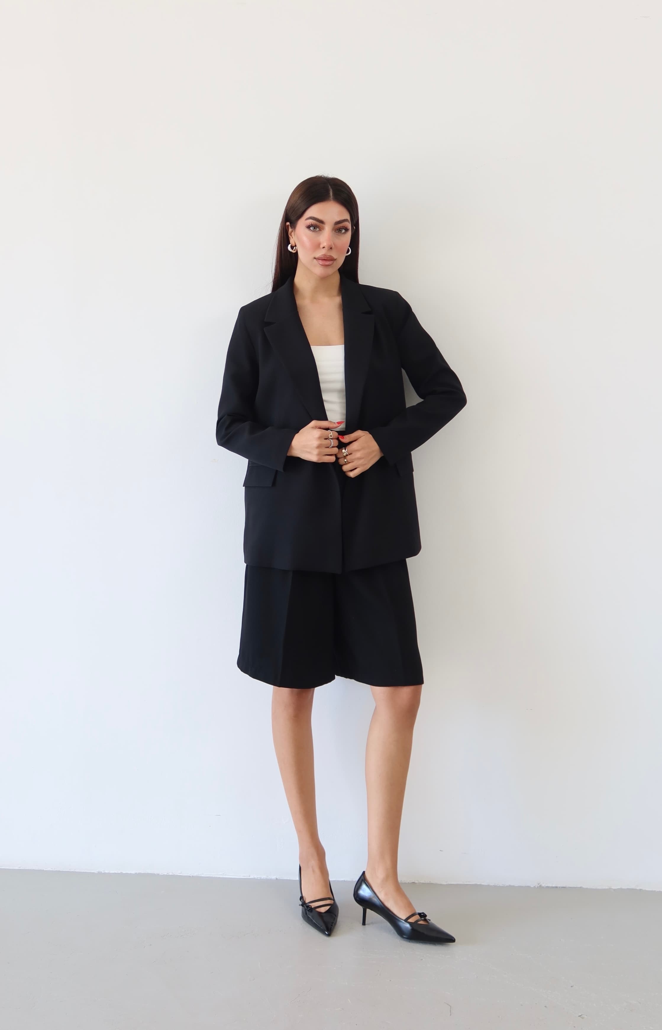 SW Kruvaze Blazer Ceket — Siyah — görsel 3