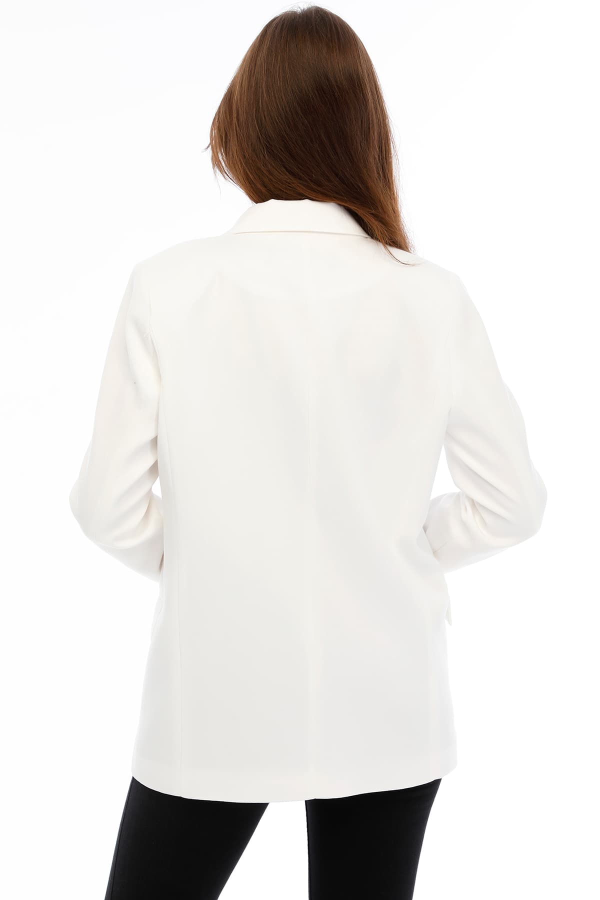 SW Kruvaze Blazer Ceket — Beyaz — görsel 6