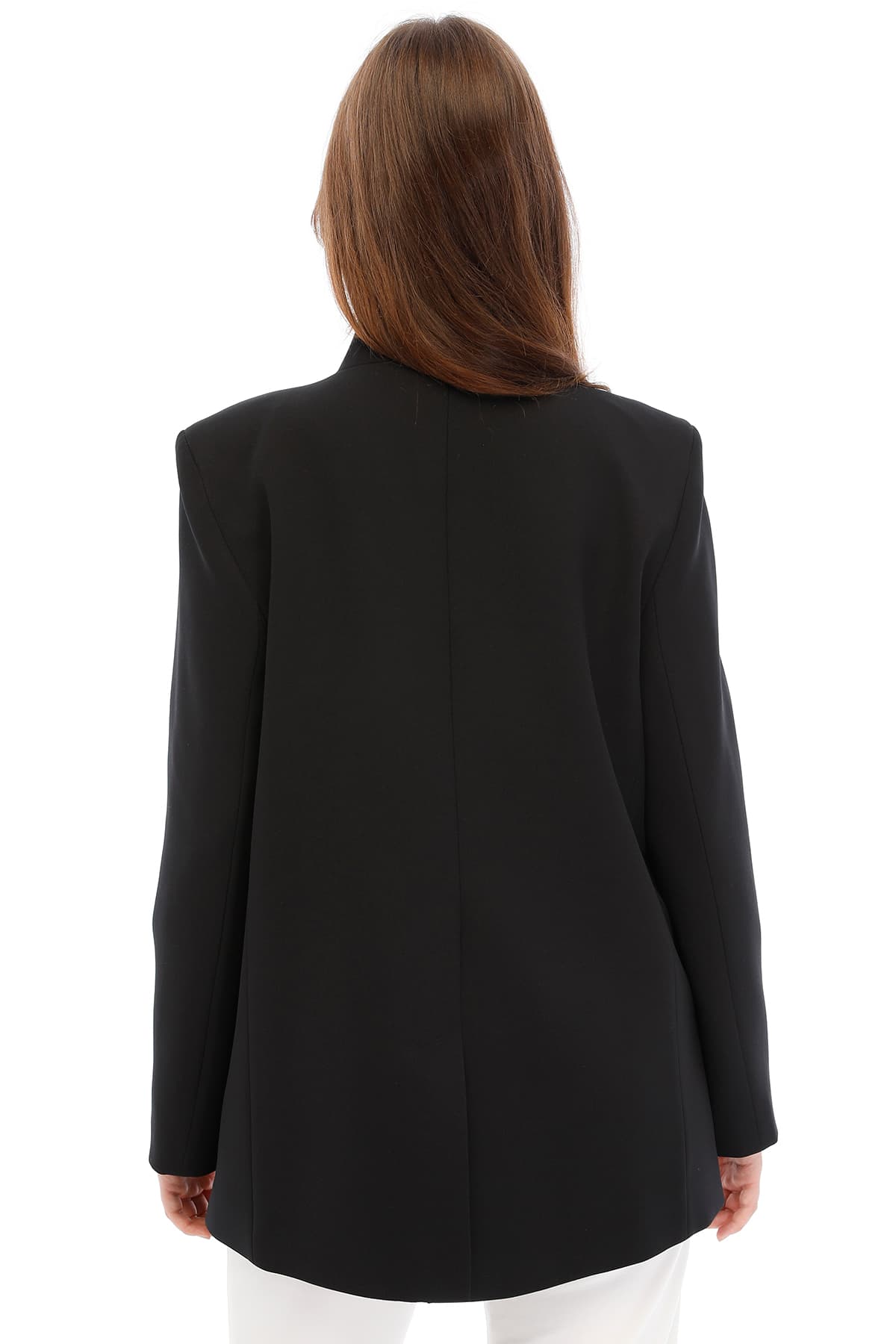 Temiz Kesim Asimetrik Blazer — Siyah — görsel 7